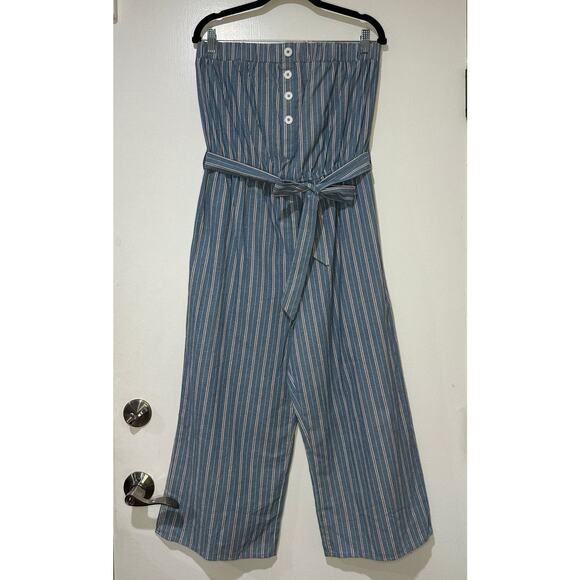 Lumiere Red, White & Blue Jumpsuit Size Large New w/ Tags Belted Waist - Picture 1 of 12